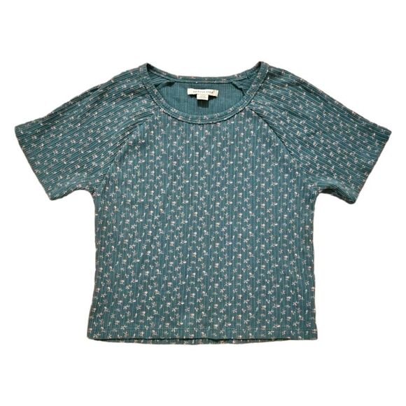 American Eagle Outfitters Green Floral Pattern Crop Top (NWOT) - Picture 1 of 8